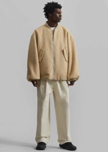 Yellow Astra Wool Bomber Jacket - Pale Yellow Outerwear Men The Frankie Shop - Image 4