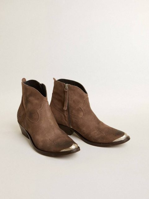 Young Ankle Boots In Dark Brown Suede Women Golden Goose Boots - Image 2
