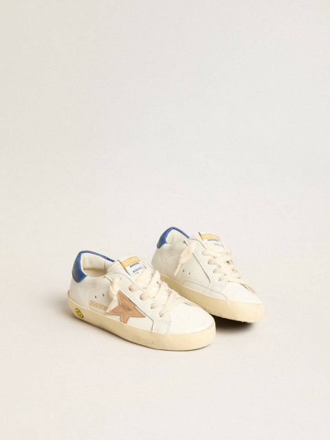 Young Super-Star In Nappa Leather With A Beige Star And Blue Heel Tab Kids Golden Goose Boys (4-10 Years) - Image 2