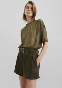 Zolli Mesh Tee - Khaki Women Tops The Frankie Shop Green