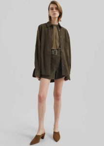 Zolli Mesh Tee - Khaki Women Tops The Frankie Shop Green - Image 4